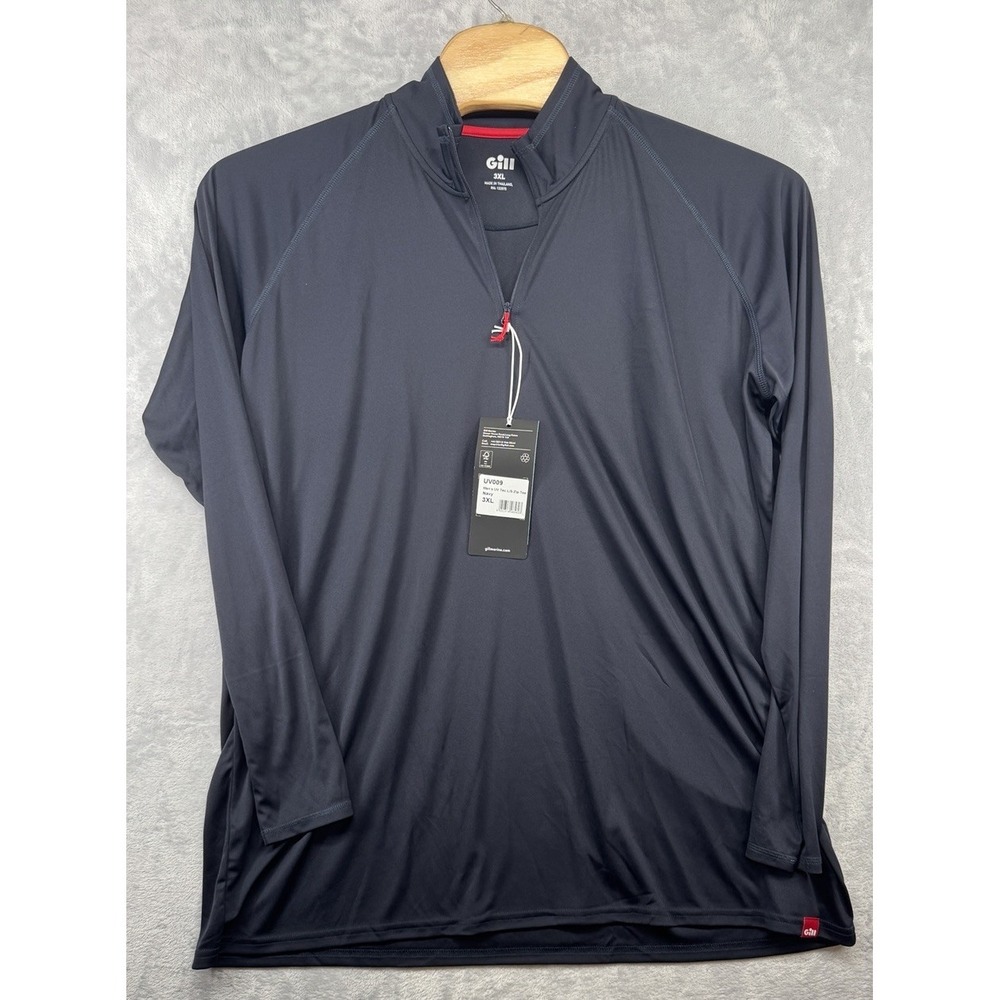 Gill UV Tec 1/4 Zip Long Sleeve Performance Shirt UV50+ Blue Men's 3XL NWT